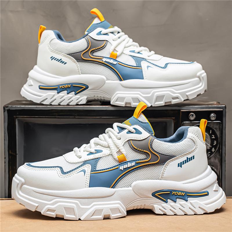 Platform New Men's Sports Shoes with Height-Increasing Thick Soles, Breathable and Versatile, Korean-Style Trendy Running Shoes