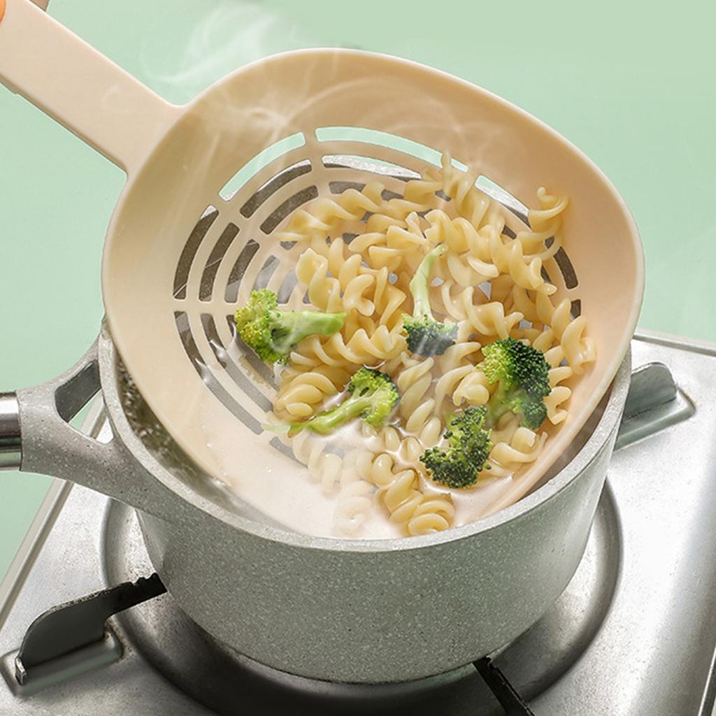 Nylon Skimmer Spoon Professional Food Grade Heat Resistance Draining Large Capacity Strainer Spoon for Kitchen