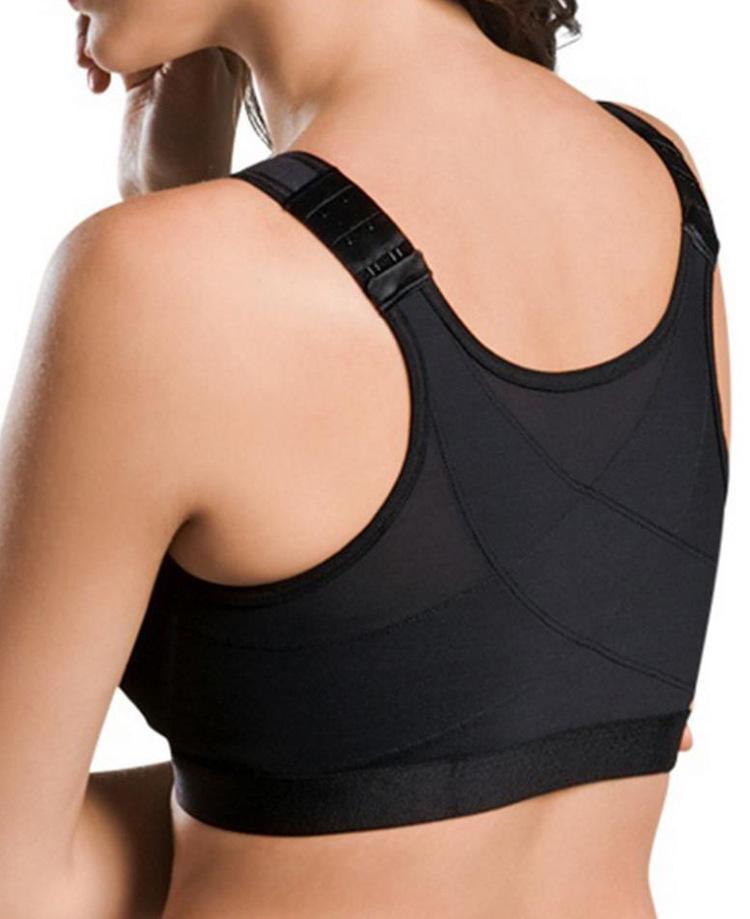 Plus Size Front Closure Wire-Free Sports Bra - Breathable & Comfortable