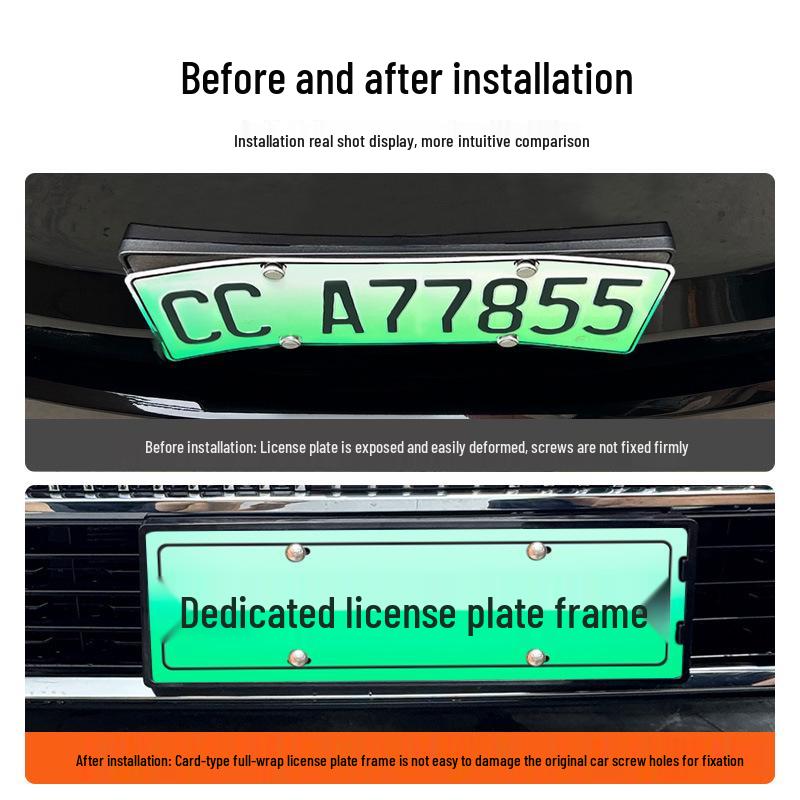 2025 Alpine 8/9 and New Energy Vehicle Full-Coverage Green License Plate Frames