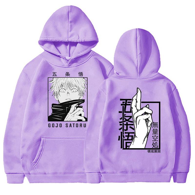 Hot Anime Gojo Satoru Printed Hoodies Autumn Fleece Pullover Unisex Hooded Sweatshirt Harajuku Streetswear Long Sleeve