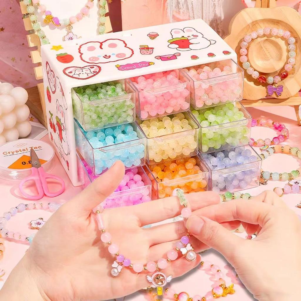 8mm Glass Beads Multicolor Beads Handmade Diy Bracelet Bracelet Jewelry Handmade Beads Accessories Wholesale Material Beads