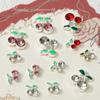 Cherry Rhinestone Drip Oil Nail Art Ornaments - Handmade 3D Sparkle Décor