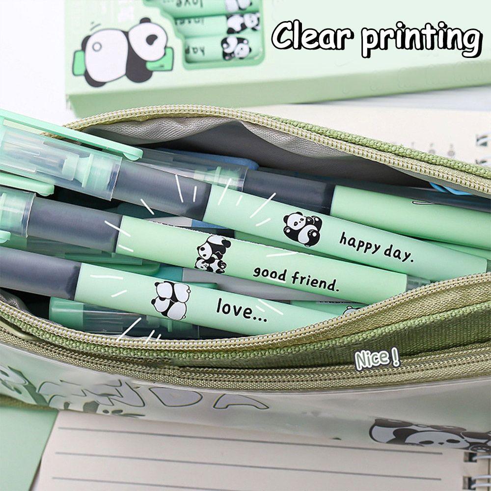 6Pcs/lot Panda Capybara Gel Pen 0.5mm Black Pen Press Erasable Pen  School Office Writing Stationery