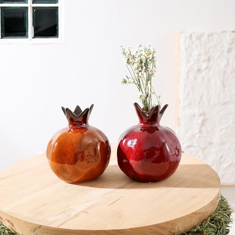 [Ceramic Pomegranate Vase] 12.7cm Contemporary Ceramic Pomegranate Vase - Decorative Piece for Your Home