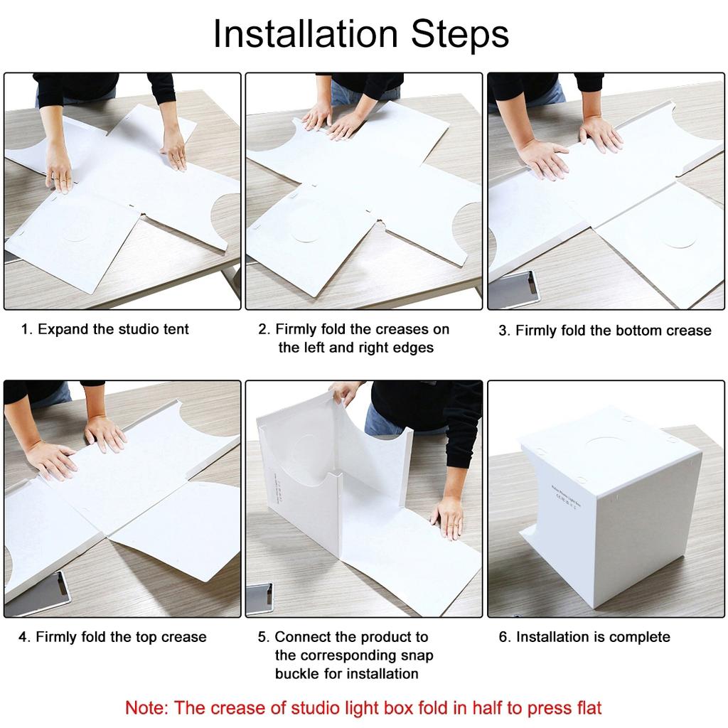 20cm Mini LED Panels Folding Portable Light Photo Lighting Desktop Studio Shooting Tent Box Kit with 2 / 6 Colors Backdrops