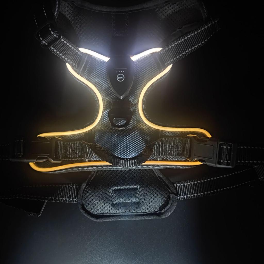 1 Set Haustiergeschirr Wiederaufladbar Netz-LED-Licht Leuchtendes Hundegeschirr Verstellbarer Leuchtender Haustier-Brustgurt Für Nachtspaziergänge