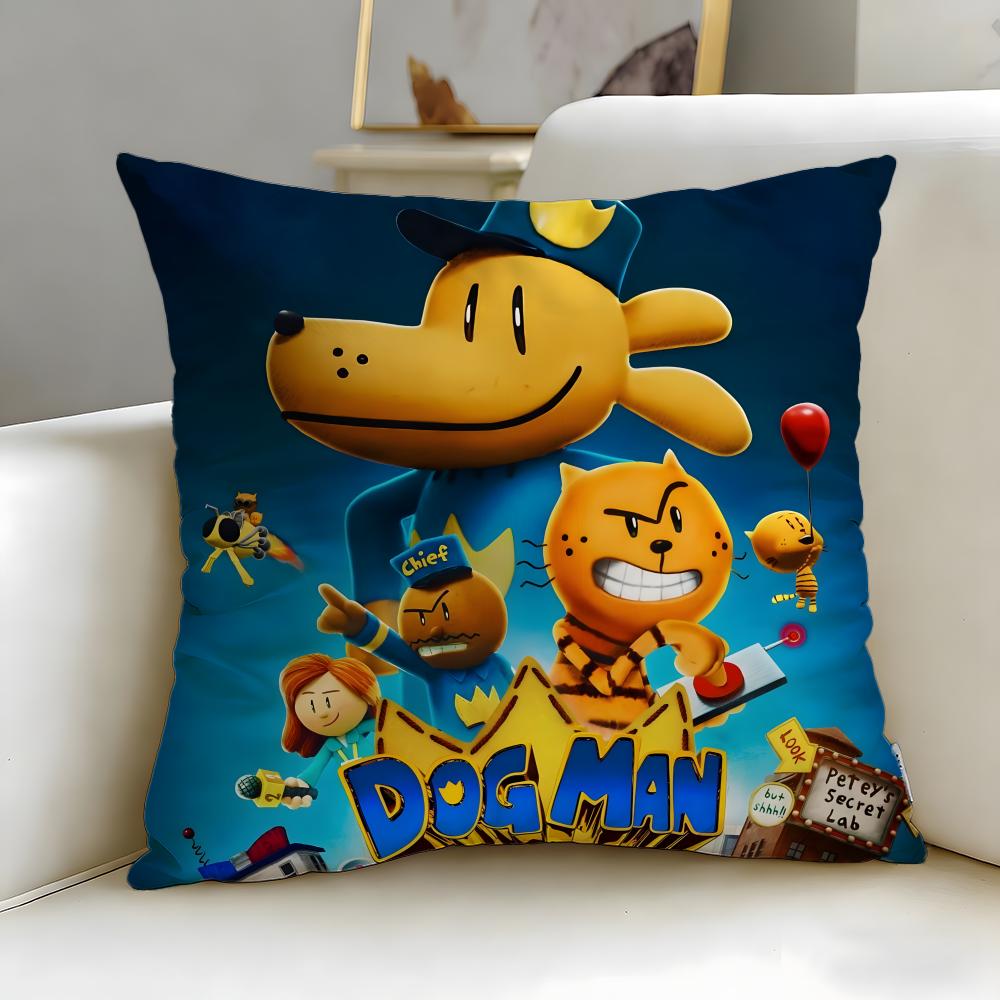 Popularna poszewka na poduszkę z kreskówki Dogman – Miękka i łatwa do prania – Uniwersalna do sofy, łóżka, podróży i biura