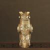 Eule Zun Bronze Miniaturfigur Antikes Chinesisches Kulturartefakt Replik Wohnzimmer Regal Display Sammlerstück
