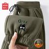 MINISO Herren Fleecegefütterte Sweatpants mit Cool Cat Print