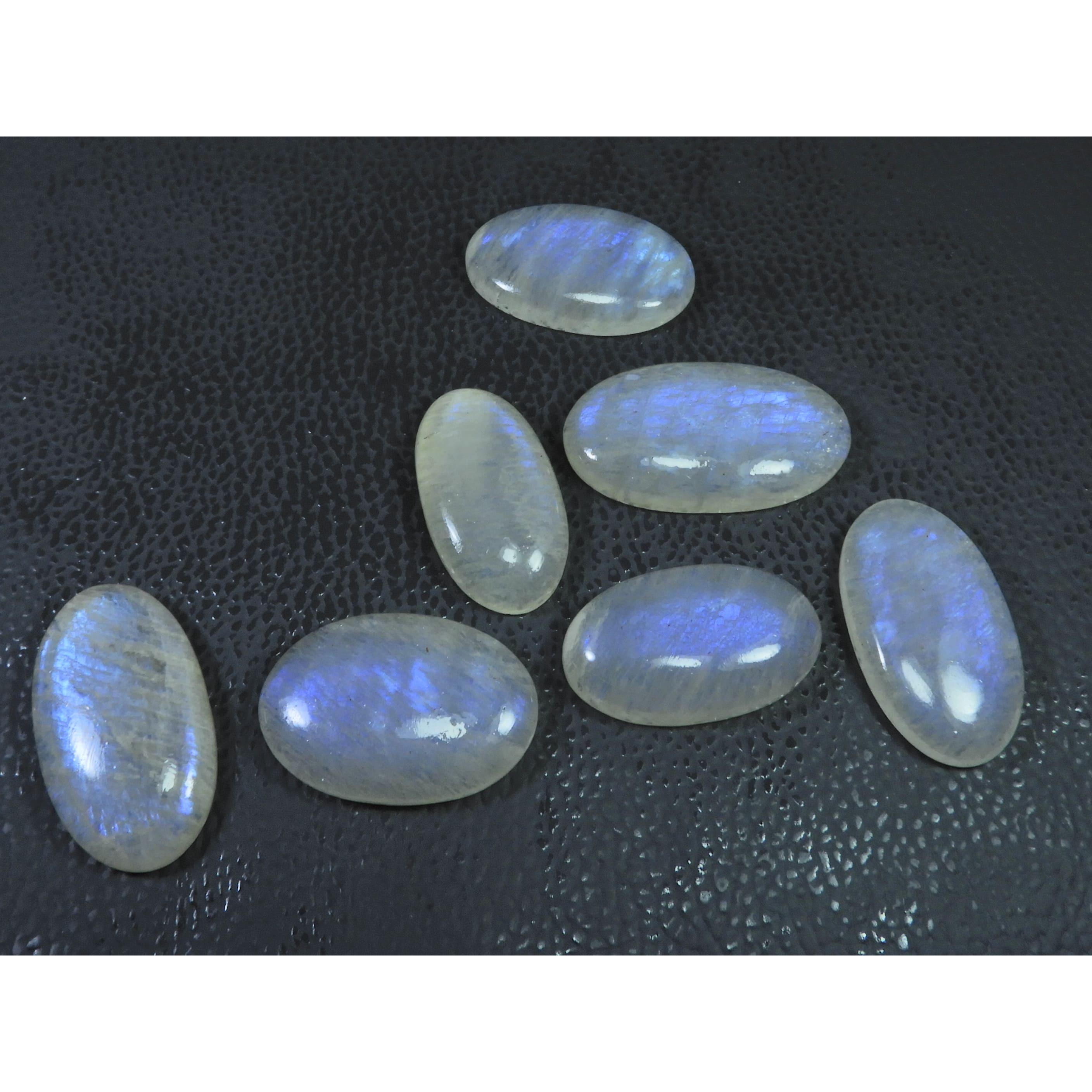 

243Cts. Natural African Moonstone Oval Cabochon Loose Gemstone 07 Pcs Lot C-900