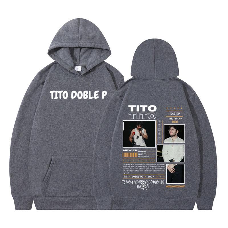 Tito Doble P Album 2025 Tour Graphic Hoodie Men Women oversized Pullover Winter Long-sleeved Casual Vintage Hooded sweatshirts