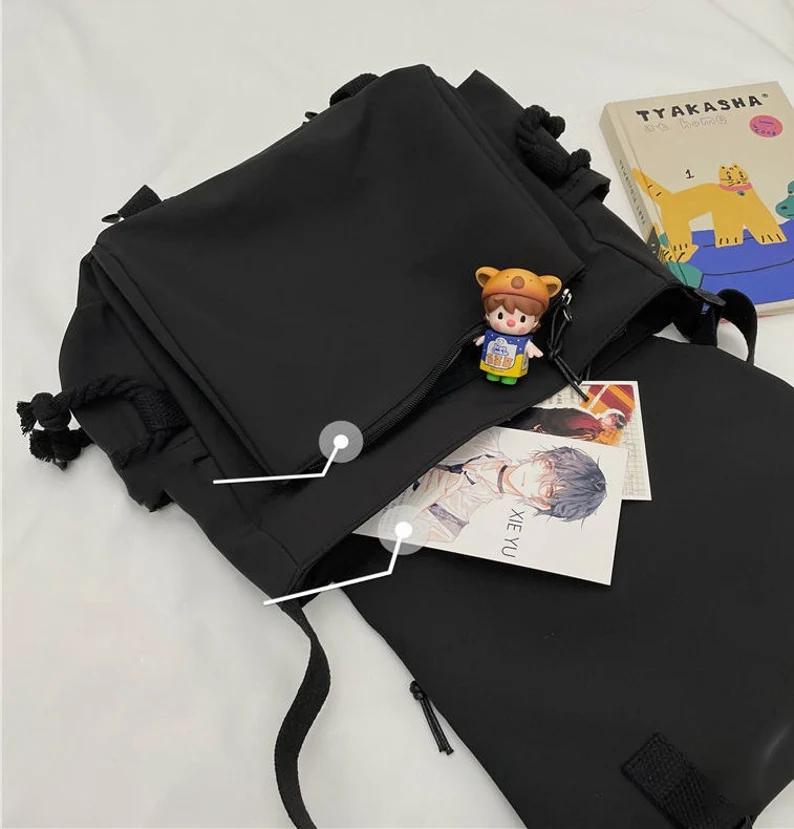 Süße Tasche, Kawaii Schulrucksack, Messenger Bag, Anime Crossbody Bag, Tote Schultertasche mit Anhänger
