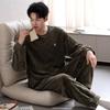 Pajamas Men's winter thickened fleece flannel can be worn outside pullover large size loungewear coral fleece autumn and winter suit