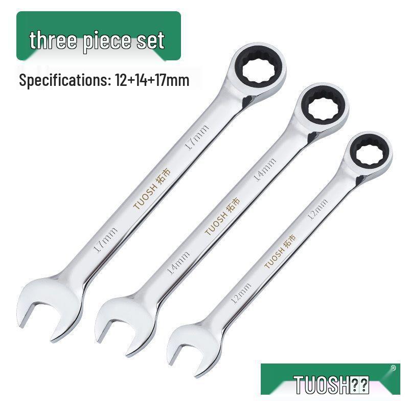72-Tooth Dual-Ended Ratchet Wrench: Quick Spline, Bidirectional Multi-Function Auto Repair Tool Set