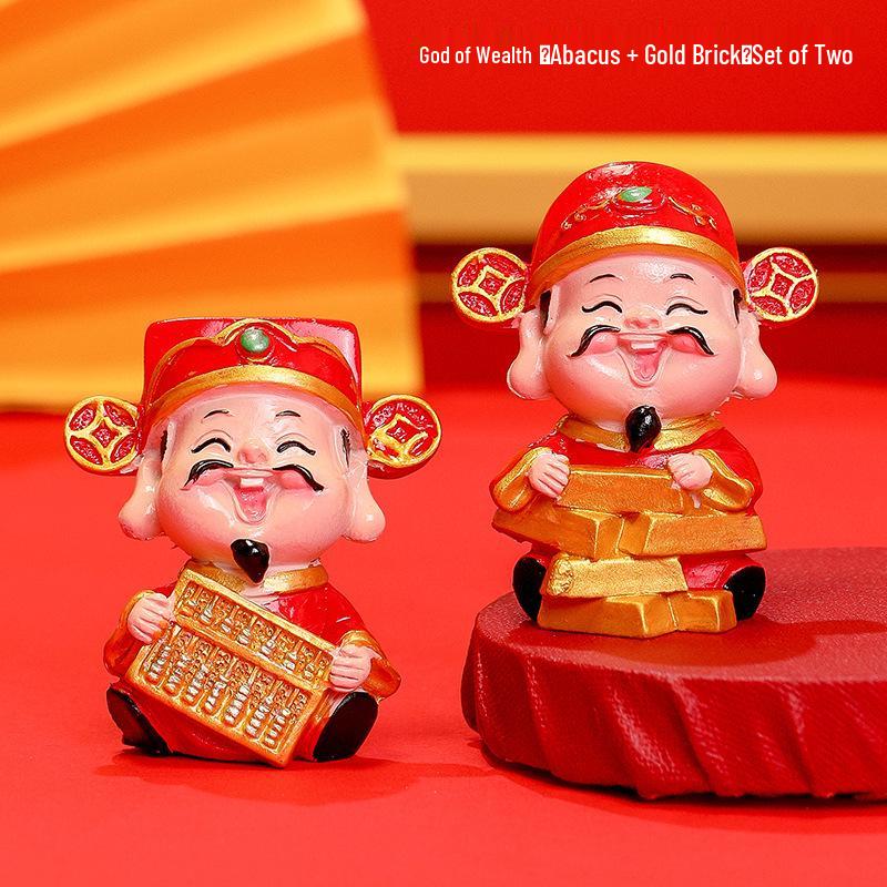 New Year Cartoon God of Wealth Ornament – Snake Year Figurine Home Decor Gift