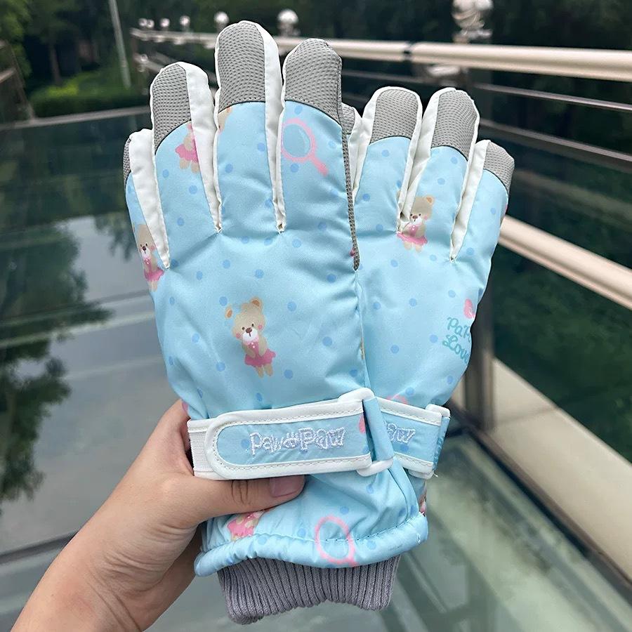 Plush Gloves for Women Winter Thickened with Fur Warm Riding Gloves Cold and Windproof Anti Slip Gloves Touch Screen Gloves Skiing Teddy Bear Gloves