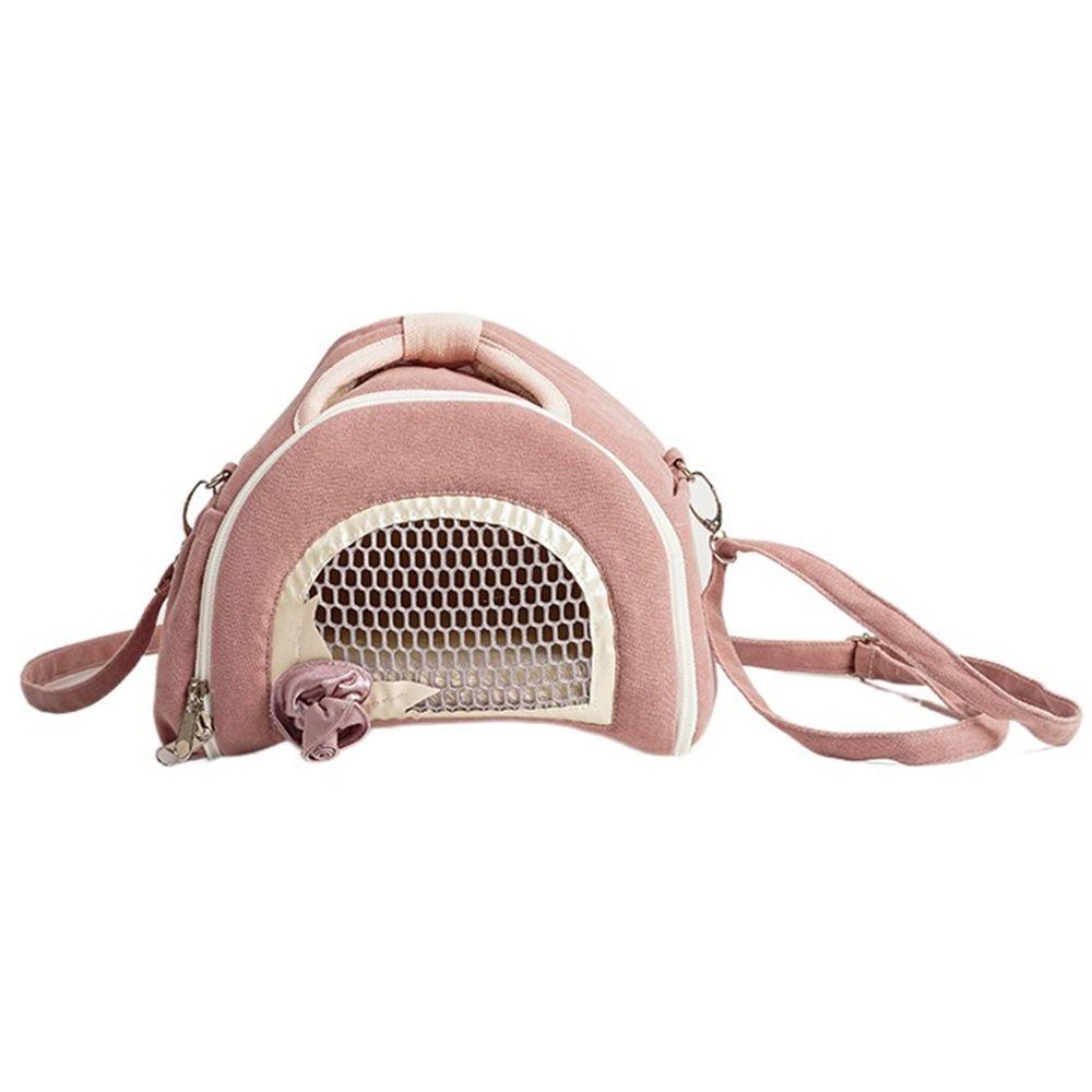 

Дышащая переноска для маленьких питомцев, удобная уличная сумка-переноска для хомяка, сумка для выноса хомяка, кролик розовый