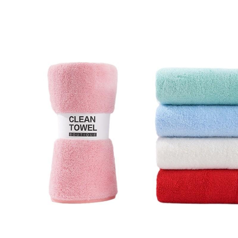 Coral Fleece Face Towel 35x75cm Absorbent Thick Home Use Gift Logo