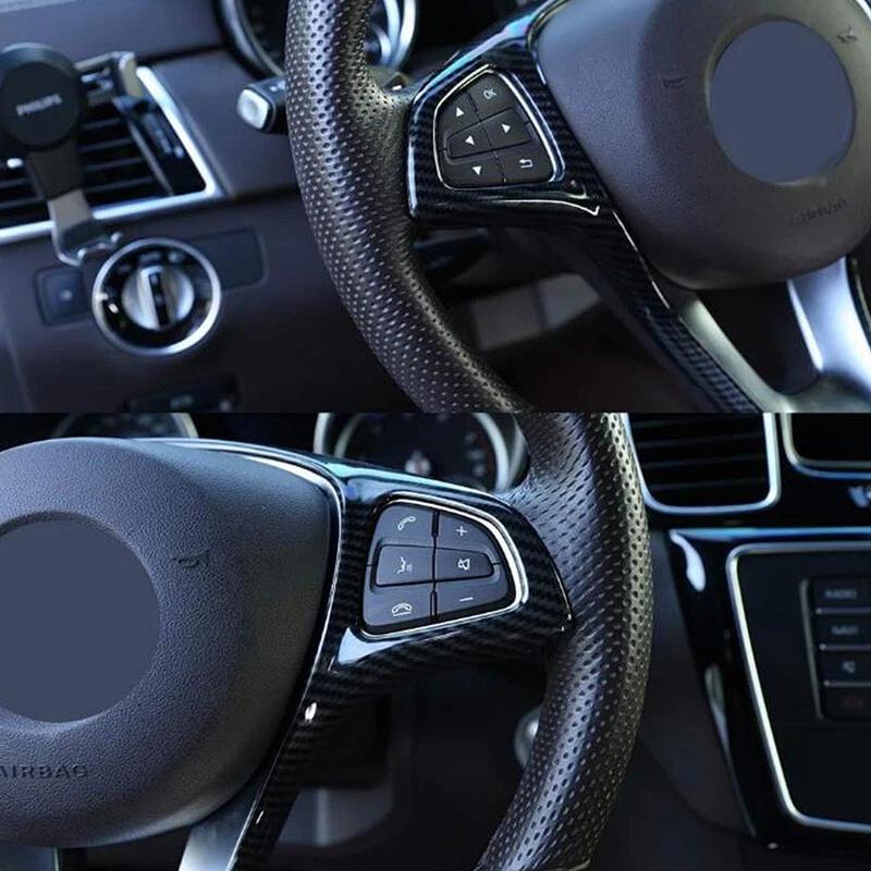 Auto Lenkrad Zierknopf Dekorationsrahmen Abdeckung Zubehör Für Mercedes Benz C E GLC GLA CLA W205 W213 X253 2015-