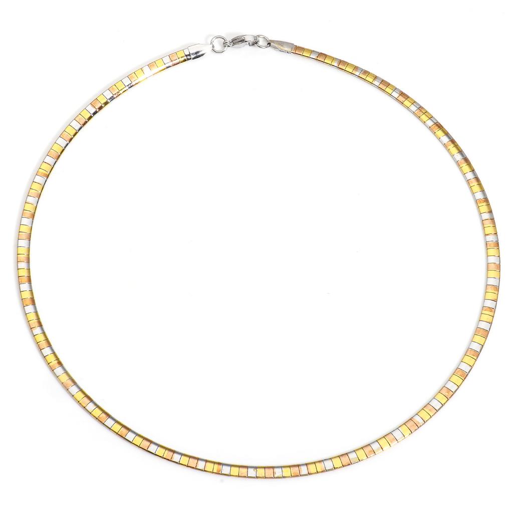 1 Piece 304 Stainless Steel Chain Collar Neck Ring Necklace For Women Men Golden/Silvery Punk Jewelry 45cm(17 6/8") Long