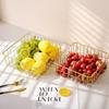 Fruit Bowl Washing Fruit Hollow Drain Basket Iron Fruit Basket Living Room Coffee Table Net Red Fruit Plate Snack Storage Basket