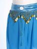 Womens Belly Dance Costume Chiffon Beaded Tassel Bloomers Metallic Ruched Waistband Side Split Pants Carnival Party Outfit