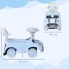 Foot To Floor Ride On Car Sliding Car W/ Air Horn, Anti-Over-Backwards, 18 To 36 Months - Light Blue