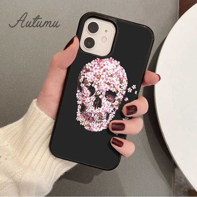Mexican Skull Flower Phone Case for iPhone 11 12 13 14 Pro Max mini X XR XS SE 2020 6S 7 8 Plus Samsung Galaxy S21 S22 shell