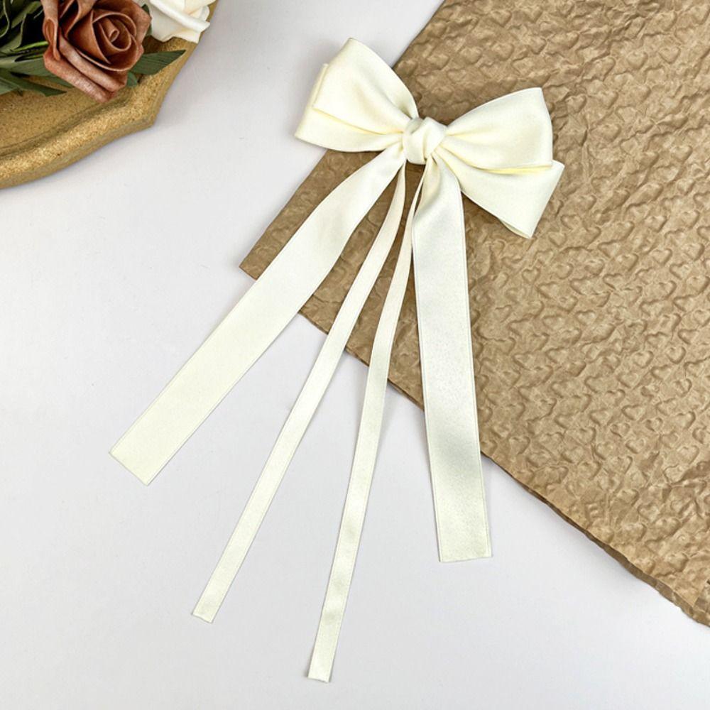 

Bow knot Long Ribbon Hairpins Colorful Bow Ribbon Hair Clips Fashion Bow Hair Clip Girls грязно-белый