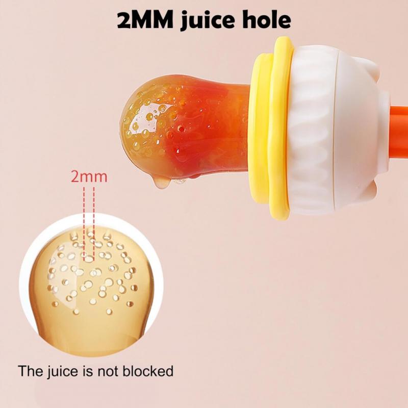 Baby Fruit Feeder Teething Rings for Infants | PP Silicone Pacifier with Dinosaur Mushroom Shape for Freezing Fruit and Breast Milk Popsicles