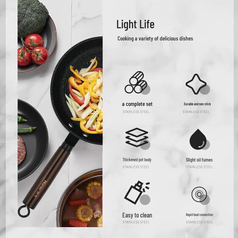 Rongshida Upgraded Maifan Stone 3-Piece Cookware Set