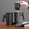 Ceramic Mug with Lid & Filter for Home/Office Tea Brewing & Drinking - Tea/Water Separation Cup for Personal Use