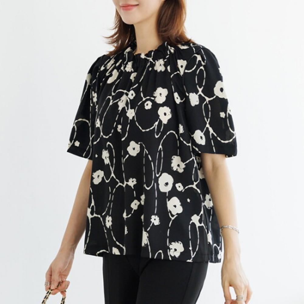 Dedra Women S Linen Floral Print blouSe Tbe3401