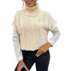 Woman Clothing Fashion Casual Tops Shirts Vintage Fashion Elegant Casual Autumn and Winter Solid Color Women's Twist High Neck Short Sleeve Sweater