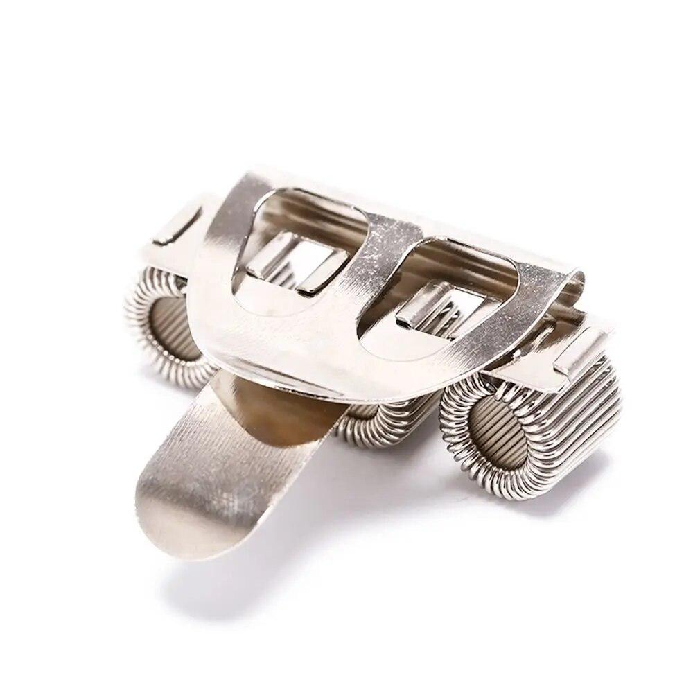 Adjustable Portable Convenient Office Supplies Metal Pen Clips Spring Pen Holder Elastic Loop Notebook
