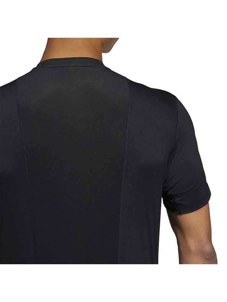 Adidas Techfit Fitted Short Sleeve Black 24775 3-Stripes T-Shirt, Men's, (GL0460),