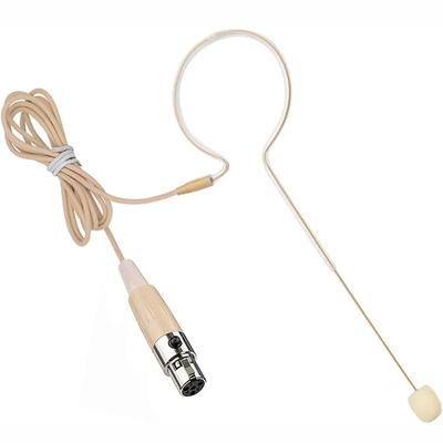 Beige Single Earhook Headset Mini XLR Microphone for Shure Wireless 4pin