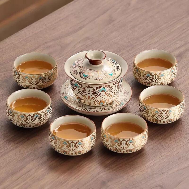 

Anmu Ru Kiln Gongfu Tea Set with Automatic Water Supply