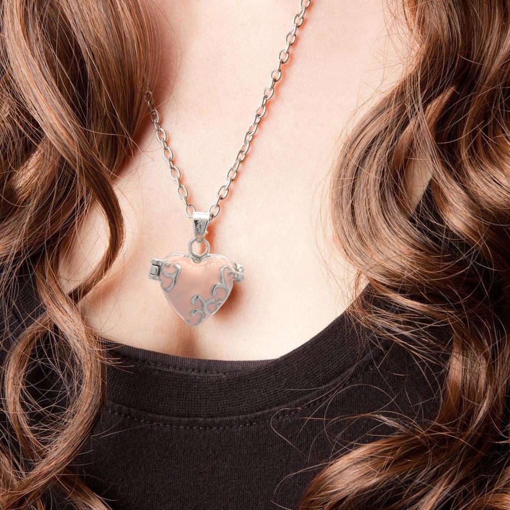 Vintage Brass Heart Resin Locket Necklace with Storage Compartment Adjustable Clavicle Chain Accessories for Women