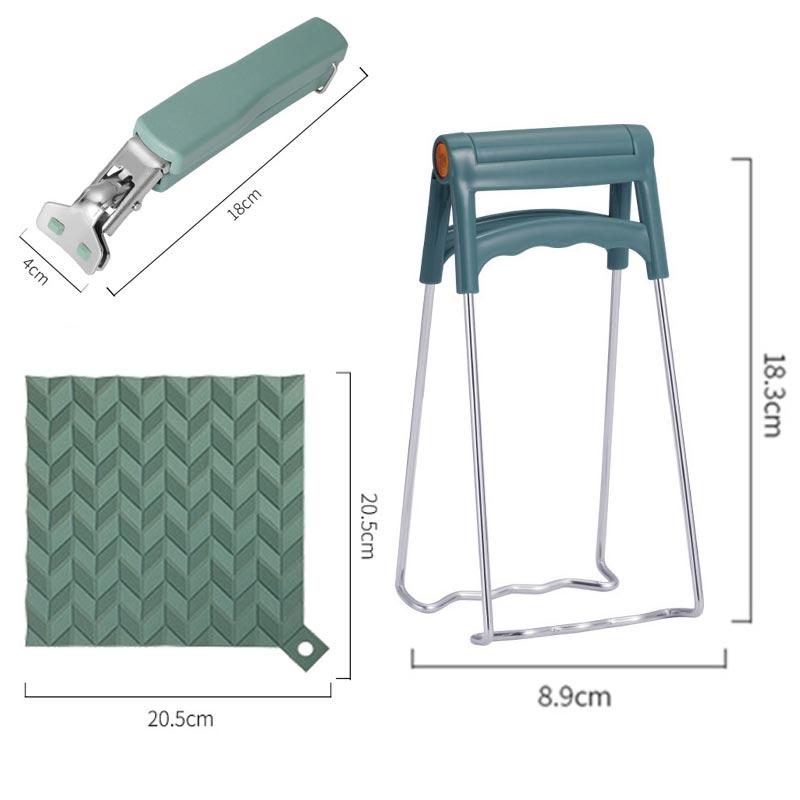 Anti-scalding Clip Set Kitchen Heat Insulation Silicone Pad Multi-functional Stainless Steel Dish Clip Plate Bowl Clip Household