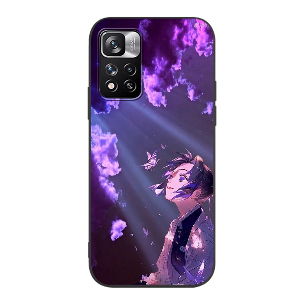 Demon Slayer Kimetsu No Yaiba Case for Xiaomi Redmi Note 10 9S 11 9 8 11E Pro K40 Silicon Black Phone Cover 9C 9A 8T 7 7A 10C 9i