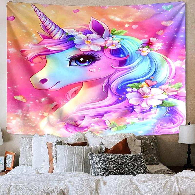 Magical Unicorn Fantasy Tapestry Room Decoration Wall Hanging for Living Room Bedroom, dormitory, Birthday and Christmas gifts