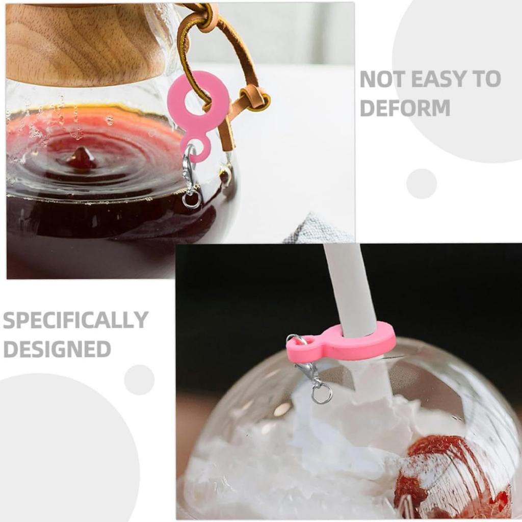Silicone Straw Charm Hanging Cup Pendant Keychain Accessory Straw Decorative Pendant Suitable for Drinkware Decoration