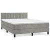 VidaXL Lit à sommier tapissier et matelas Gris clair 140x190cm Velours 3141419