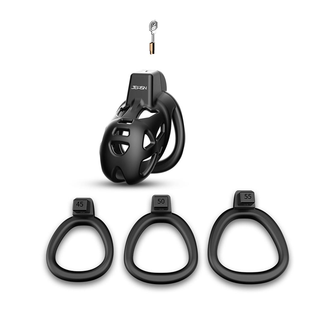 Lightweight Smooth Pink Male Chastity Cage 3 Sizes Penis Rings Bondage Chastity Device Sex Toy for Men with Key Pink XS Smallest