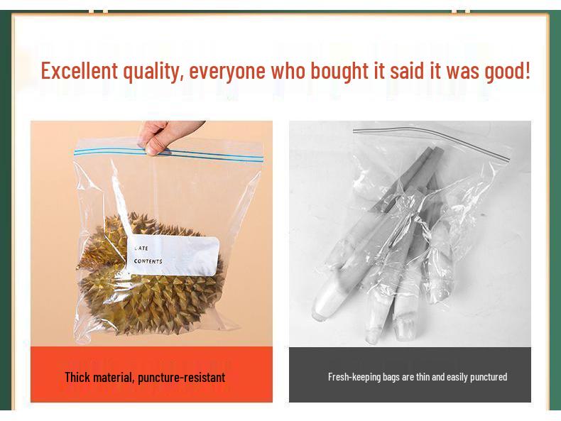Lebensmittelechte, verdickte, selbstverschließende Frischhaltebeutel zum Einfrieren und Kühlen