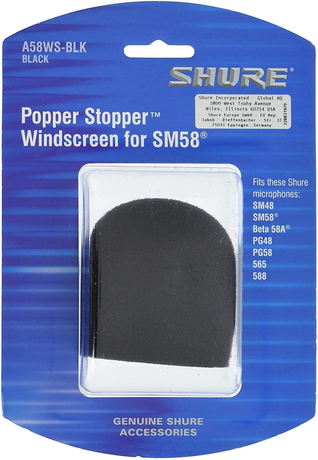 

SHURE PG48 PG58 SM48 SM58 Beta58A 565SD Ветрозащитный экран черный A58WS-BLK []