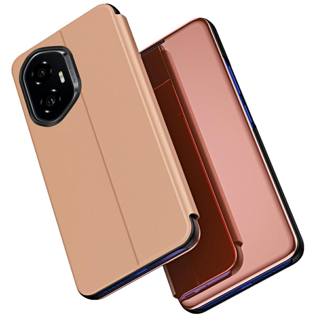 

Для Honor 300 Чехол Окно Вида Подставка Кожаный Флип Чехол для Телефона Rose Gold