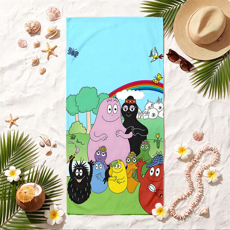 Barbapapa Soft Beach Towel Stylish Beach Pool Towel for Summer Seaside Vacation Travel